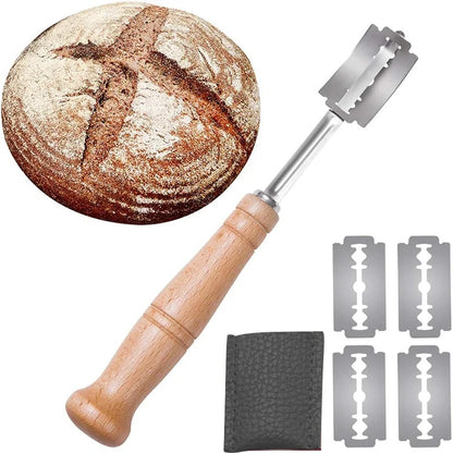 304 Stainless Steel Dough Whisk with Smooth Wooden Handle Sourdough & Bread Mixing 13 Inch Danish Dough Whisk Bread Tools
