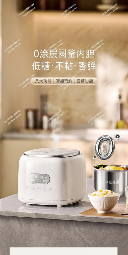 Rice cooker stainless steel 0 coated 3-4 people mini household rice soup separation 2-3 people rice cooker