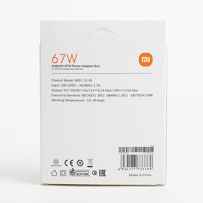 Xiaomi Charger 67W EU Original Fast Charge Power Adapter 6A Type C Cable For Xiaomi 12 11 POCO X5 X4 Pro Redmi Note 9 10 11 Pro