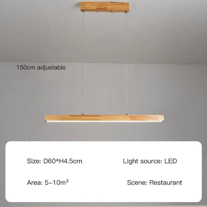 Modern Hanging Chandelier For Dining Room Kitchen Shop Long Table Wooden Chandelier Pendent Lamp Minimalist Design Led Lighting