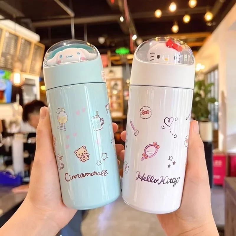 350MLStainless Steel Thermos Cups Student Kids Anime Cartoon Vacuum Flask Cute kitten/Dog/Bear Insulated Water Bottles Tumbler