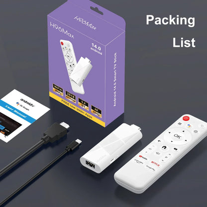Android 14 ATV Smart TV Stick Support 4K Video 4K@60fps BT5.0 WiFi6 Rockchip RK3518 Quad Core Google Voice Remote Smart TV Box