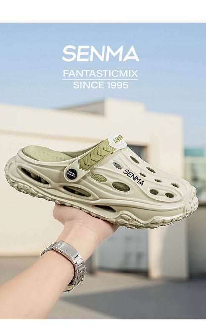 SENMA Summer Men's Thick Bottom Sandals Casual Non-Slip Beach Shoes Comfortable High Elastic EVA Material Men Shoes for Driving