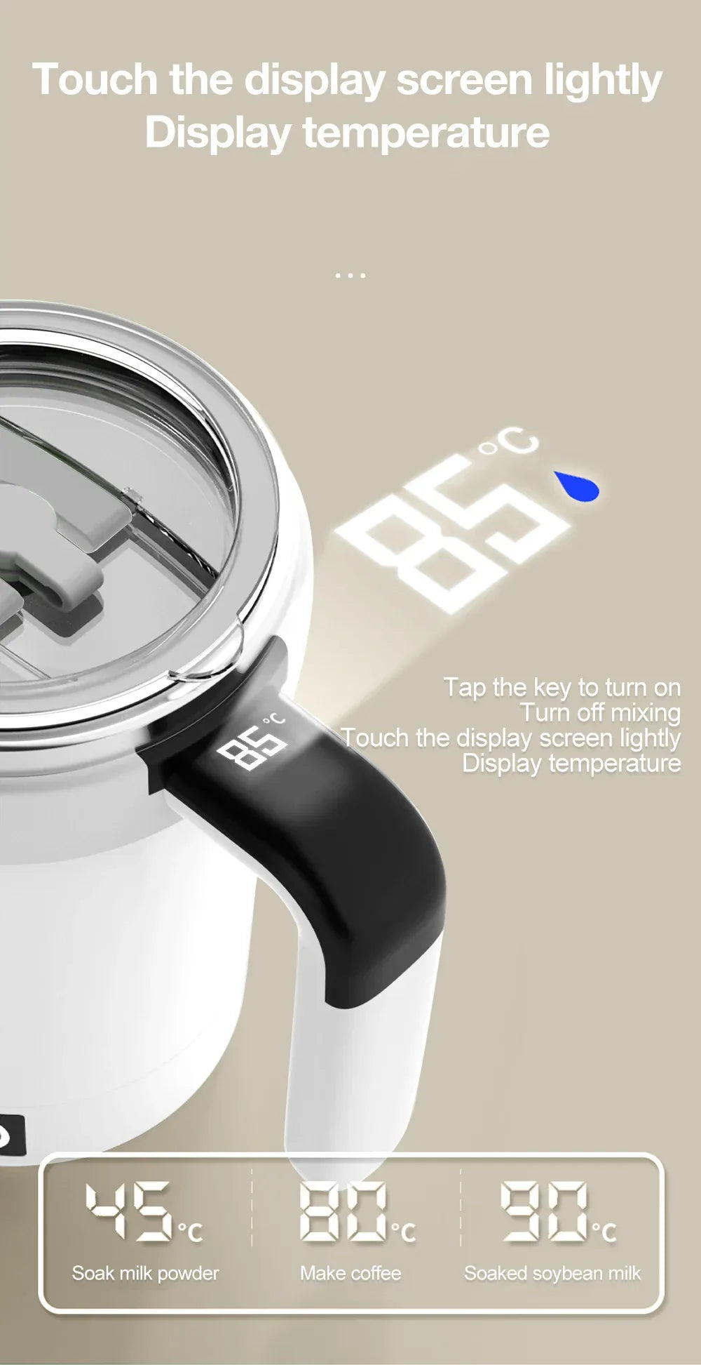 380ML Automatic Magnetic Stirring Mug with Straw & Lid Stainless Steel Waterproof USB Electric Mixing Coffee Mug 2025 New