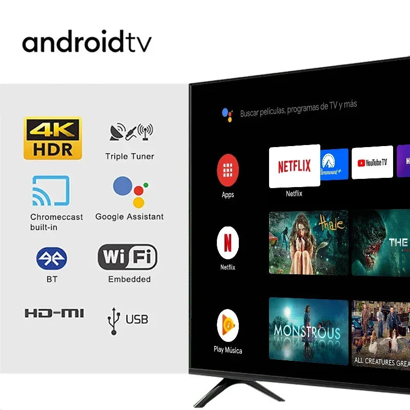 【Hot】55inch Android WebOs Smart TV Television 55 65 75 85 Inch Full Screen 4K UHD LED TV