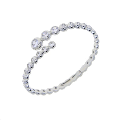 New Arried Geometric Fashion Women Jewelry Set Gold Color Round Ball Bezel Set CZ Bracelet Bangle Rings