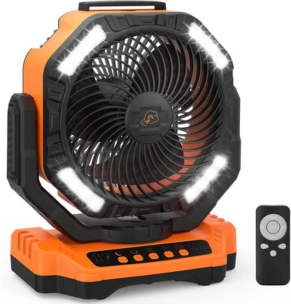 2026 Portable Wireless Fan 40000mAh Camping Fan Rechargeable Table Fan Travel Tent Fan Air Circulator Tents Outdoor Electric Fan