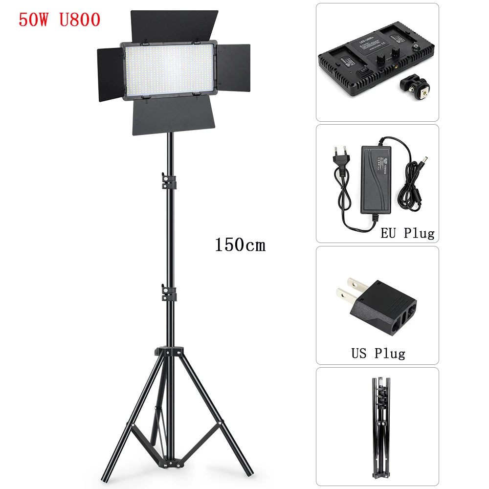 U600/U800 LED Photo Studio Light for Youbute Game Live Video Lighting Portable LED Video Recording Photography Panel Lamp