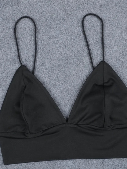 New arrival european fashion bra women crop top fashion slim sexy hot black bralette vest ladieswear solid fitness bralet sale