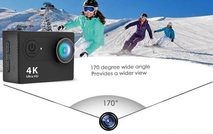 Ultra HD 4K Action Camera H9R WiFi 12MP 2" LCD 30M  Waterproof 170D Remote Control Helmet Bicycle Video Camera Outdoor Sport Cam