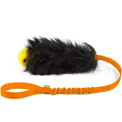 Dog Rope Toy Interactive Dog Bungee Chaser Toy with Rubber Ball Pet Tug Toy Sheepskin for Medium Large Dogs Exercise Outdoor