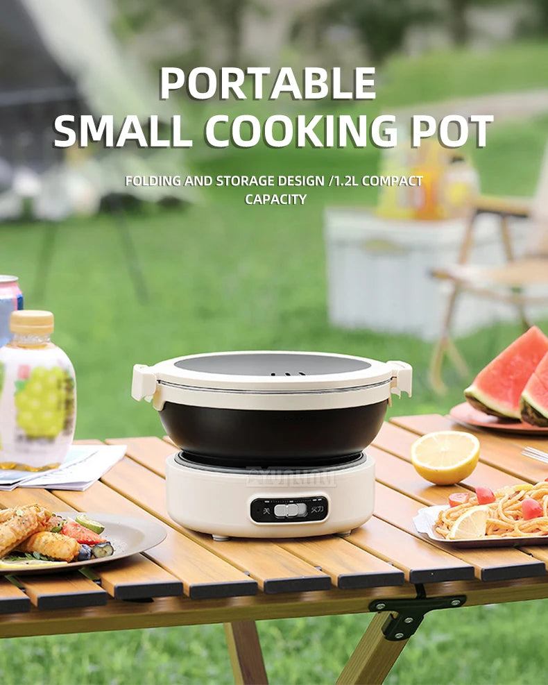 Kitchen Fast Heating Cooker Durable Portable Foldable Multi Cooker Split Stainless Steel Electric Pot