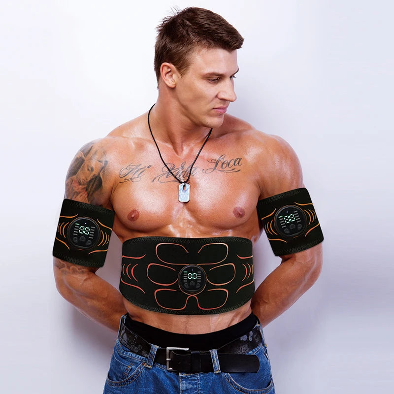 Abdominal Toning Belt EMS Muscle Stimulator Abs Trainer Muscle Toner USB Charge Body Shaping Lose Weight Fat Burn Fitness Unisex