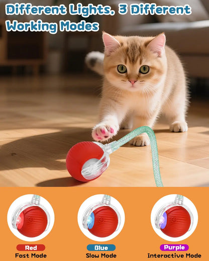 This Interactive Spherical Toy for Cats Features an Automatically Rotating Tail Ball Design and Is Rechargeable Electric Pet Toy