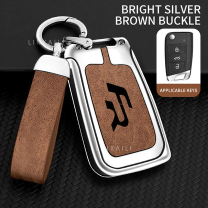 Suitable for Seat Ateca Leon FR 2 Ibiza Zinc Alloy Car Key Cover High-end Leather Car Key Case Auto Accessories
