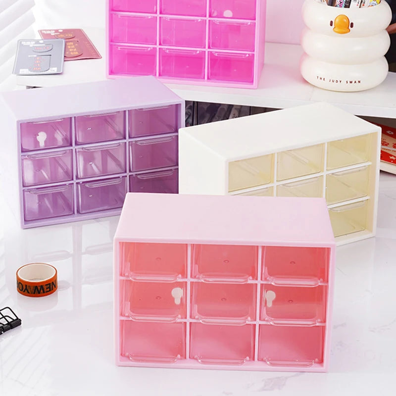 Large Capacity Dustproof Multi-layer Desktop Storage Box  Organizing Box Multifunctional Transparent Six Grid Drawer Storage Box