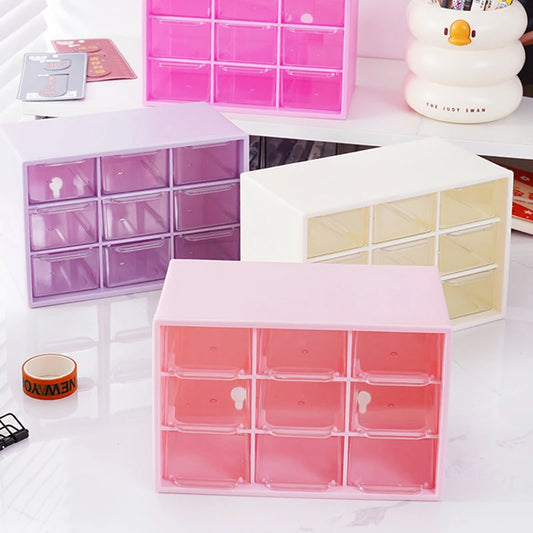 Large Capacity Dustproof Multi-layer Desktop Storage Box  Organizing Box Multifunctional Transparent Six Grid Drawer Storage Box