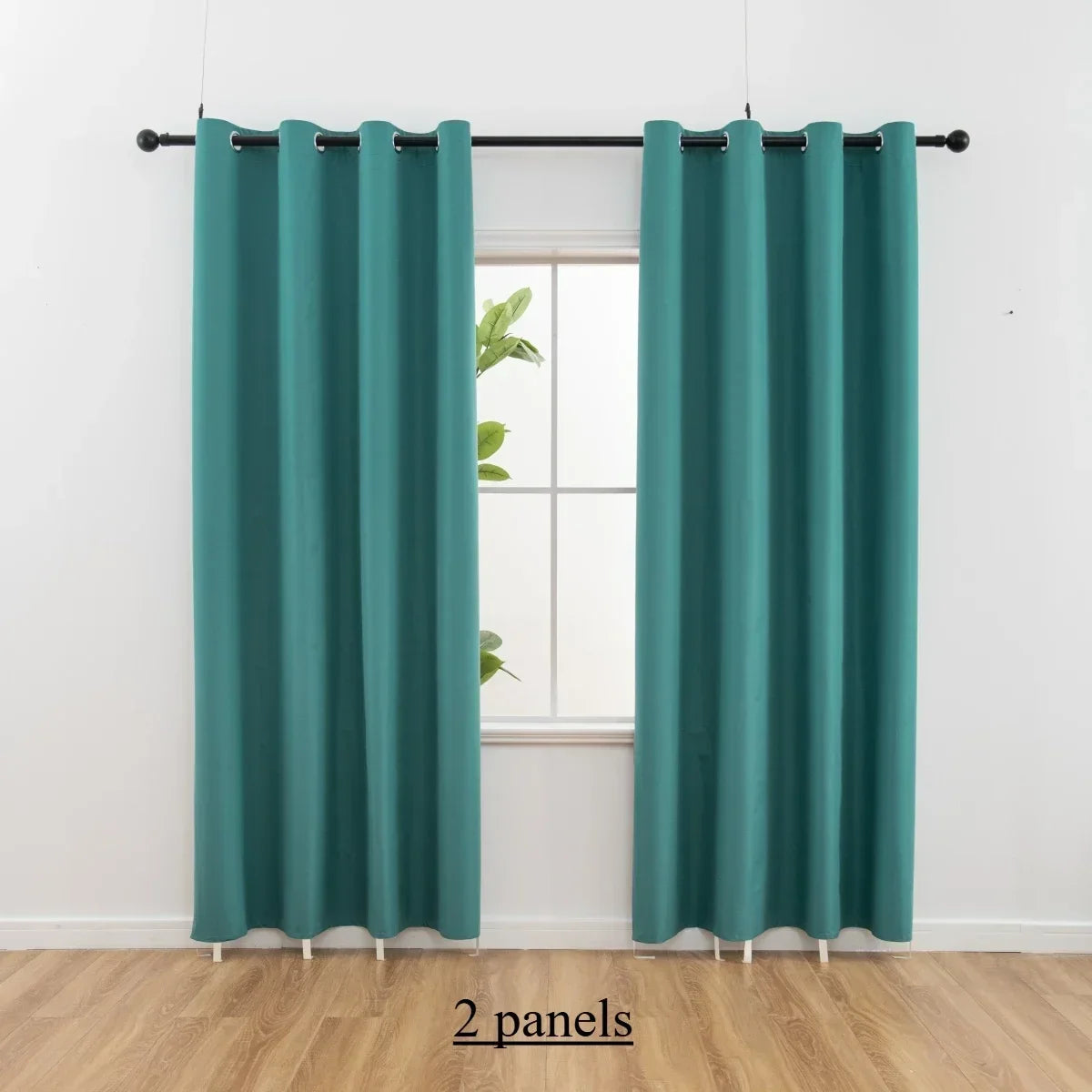 2pcs Solid 100% Blackout Curtain - Curtains for Bedroom and Living Room - UV Protection, Easy Sliding, and Stylish Design