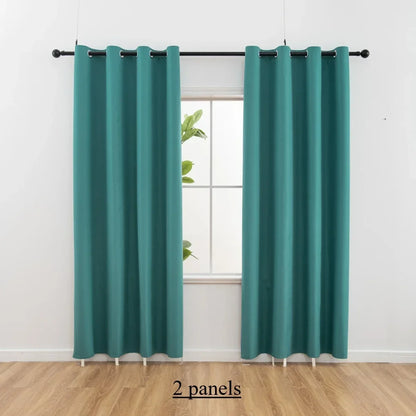 2pcs Solid 100% Blackout Curtain - Curtains for Bedroom and Living Room - UV Protection, Easy Sliding, and Stylish Design