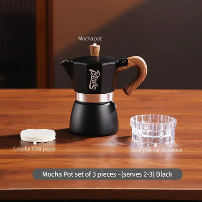 Bincoo Moka Pot and Electric Stove Combo Espresso Maker Compact Design for Small Spaces for Rich Italian Style Coffee Brewing