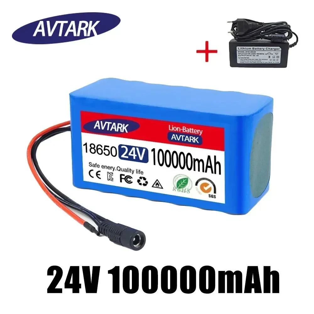 NEW 7s3p 24V 100Ah 18650 Efficient stable Lithium Battery Li-ion Battery pack and US/EU 2A Charger Battery Pack for Bicycle
