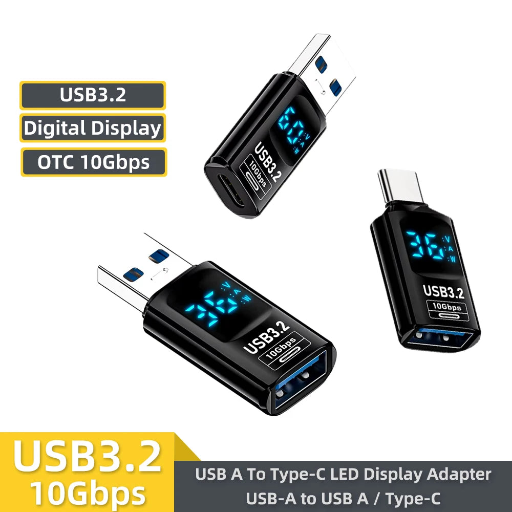 120W USB 3.2 Digital Display Adapter 10Gbps USB 3.2 to Type C Adapter USB Male To USB Female Converter For PC Laptop OTG Adapter