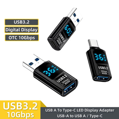 120W USB 3.2 Digital Display Adapter 10Gbps USB 3.2 to Type C Adapter USB Male To USB Female Converter For PC Laptop OTG Adapter