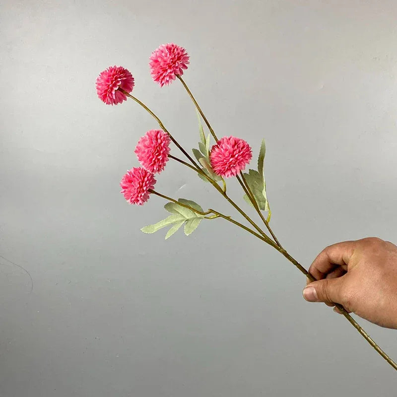 5 Head Dandelion Artificial Flowers Wedding Decoration Fake Flowers Small Thorn Ball DIY Home Decor Bouquet Valentine's Day Gift