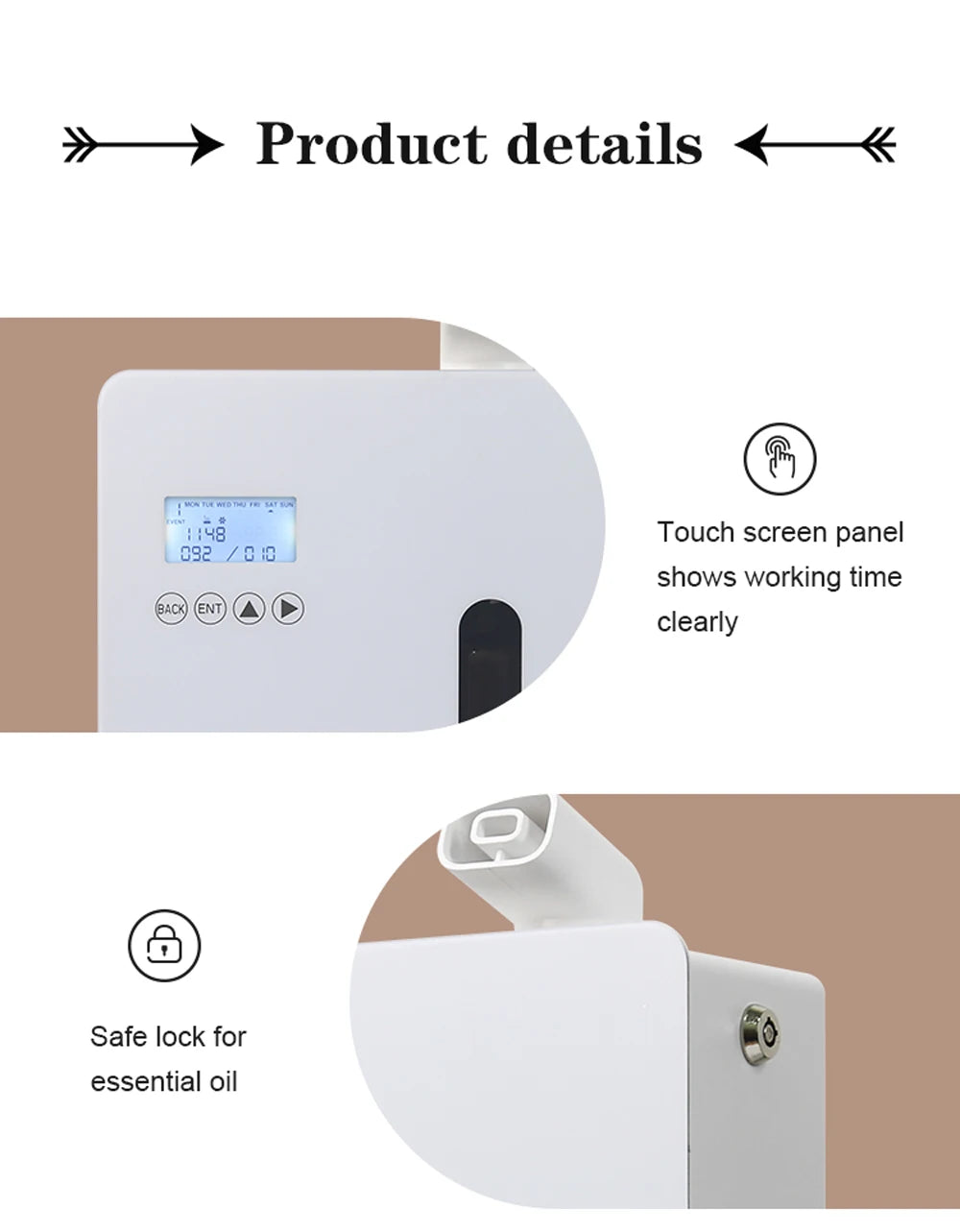 800m³ Essential Oil Diffuser HVAC Air Freshener Scent Machine Aromatizer Wall Mounted Hotel Aroma Oil Diffuser Home Fragrance