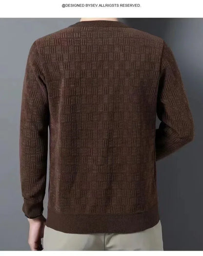 Men's 100% pure Mink Cashmere Sweater O-Neck Pullovers Knit Large Size Mink Sweater Winter Male Tops Long Sleeve Jumpers 4XL