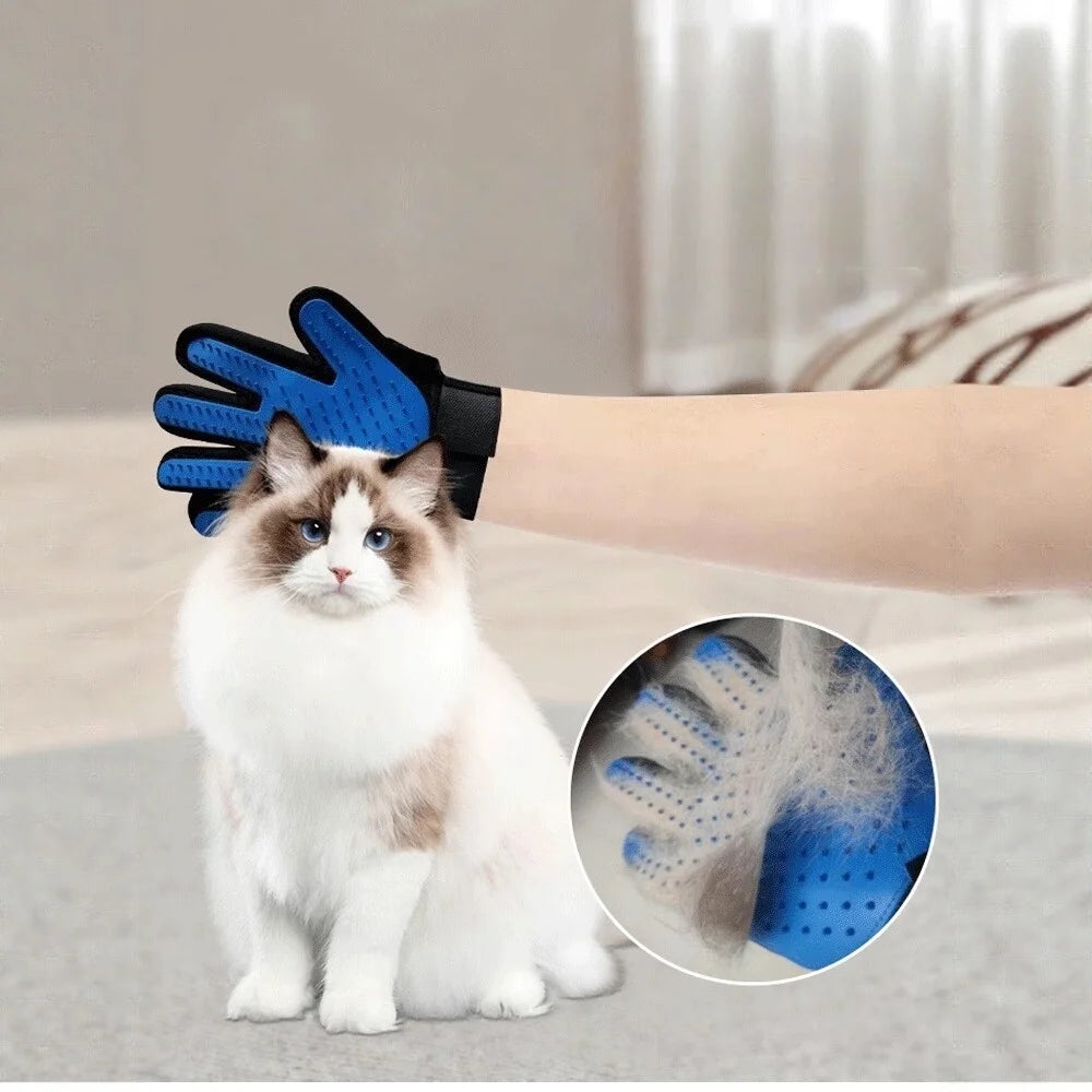 Pet Glove Cat Grooming Glove Cat Hair Deshedding Brush Gloves Dog Comb for Cats Bath Hair Remover Clean Massage Brush For Animal