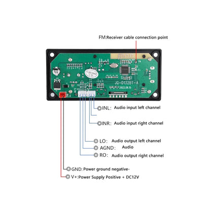 Wireless Audio Decoder Module mp3 Bluetooth 5.0 Car Audio Board FM APE FLAC WMA WAV Decoder with Remote Control TF Card USB Port