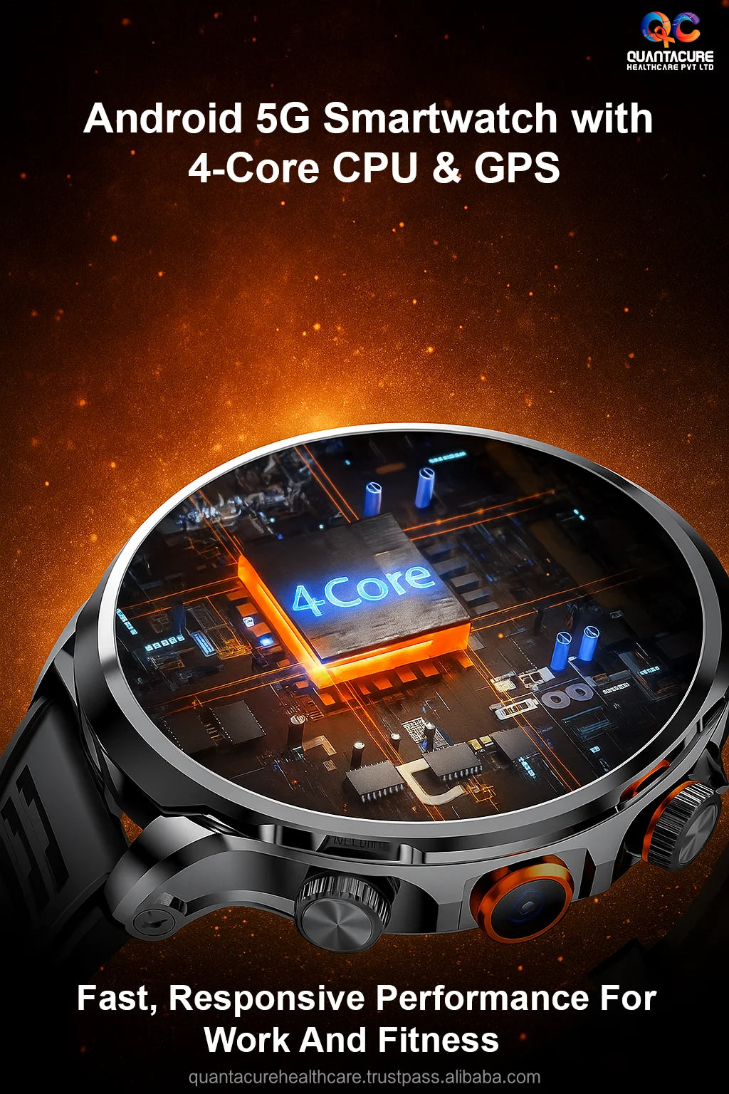 2025 QC AX08 H18 Android Smartwatch 4G GPS WiFi NFC 32GB Storage 1.95 AMOLED Display IP67 Health Tracker 1100mAh Compass Email