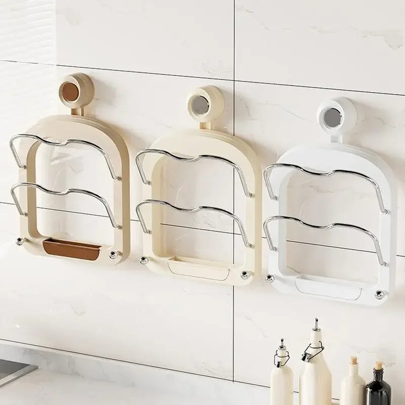 Kitchen Organizer Rack Wall Hanging Pot Cover Rack Multilayer Pot Lid Metal Multifunctional Rack Pot Lid Storage Rack