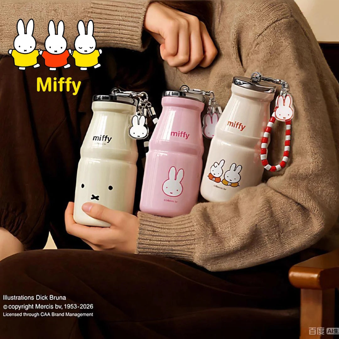 Kawaii Miffy Water Cup Cute Cartoon Cup Girls' New Design Milk Bottle Compact and Portable Water Bottle Mini Thermal Cup