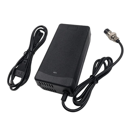 58.8V 2A Charger with GX16-3 Pin DC5.5 XLR Plug, Power Adapter for 52V Li-ion Battery Input 100-240V