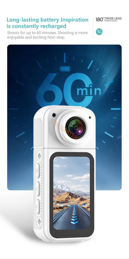 2.7K 180° Rotatable Wifi Outdoor Sports Camera 1.4Inch Screen Thumb Action Cam Motorcycle Road Sport Magnetic Attraction Bracket