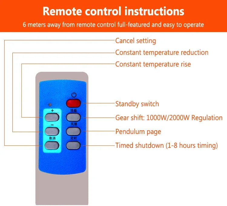 DMWD Wall-mounted remote control heater air warmer home room energy saving heating fan bathroom heating air radiator convector