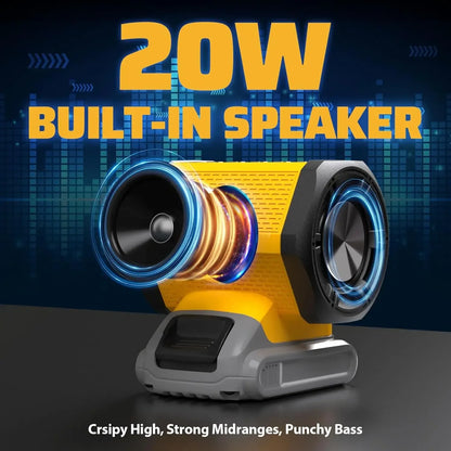 Makita Bluetooth Speaker For Milwaukee/Dewalt 18V 20V Battery With USB Type-C Port Charge Player Loudspeaker Amplifier