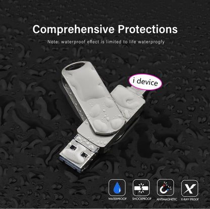 Rotate USB 3.0 Flash Drive 8GB 16GB with 3-in-1 Type-C to Lightning Interface 32GB Pendrive for iPad 11/12/13/14