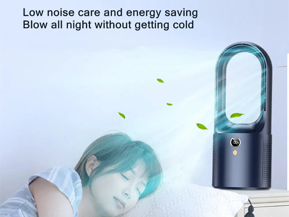 Electric Rechargeable Fan Bladeless Floor Standing Fan Cooling Child Safety Tower 2000mAh Fan Household Air Cooler  6 Gears