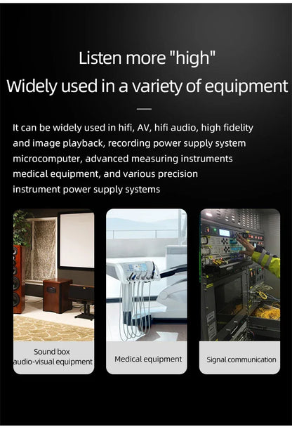 ATAUDIO Hifi Power Filter Power Power Conditioner Purifier Surge Protection with US Plug and Universal Socket