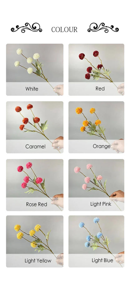 5 Head Dandelion Artificial Flowers Wedding Decoration Fake Flowers Small Thorn Ball DIY Home Decor Bouquet Valentine's Day Gift