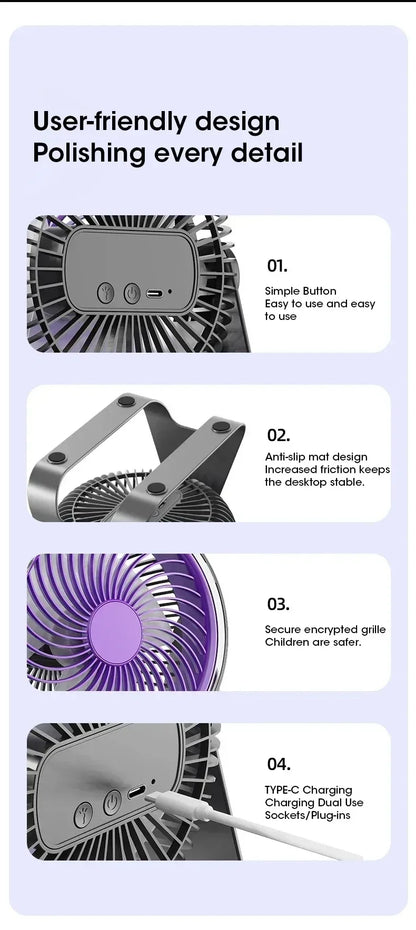 5-Speed Adjustable Multifunctional Electric Fan Circulator Portable Quiet Home Ventilator Desktop Wall Ceiling Fan Air Cooler