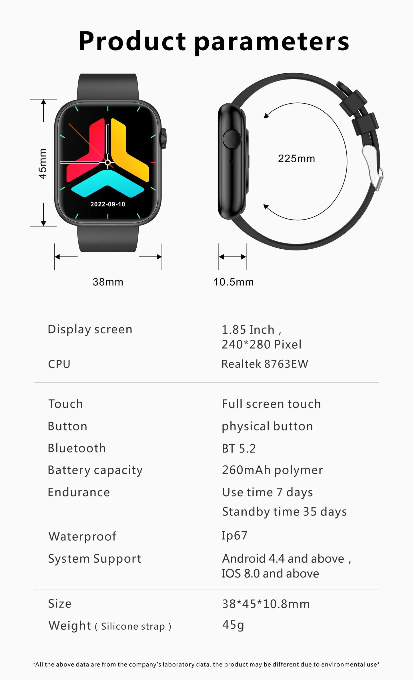 LIGE New Women Smart Watch 1.85 Full Touch Bluetooth Call Smart Wristwatch Body Temperature Watch Sports Bracelet Men Smartwatch