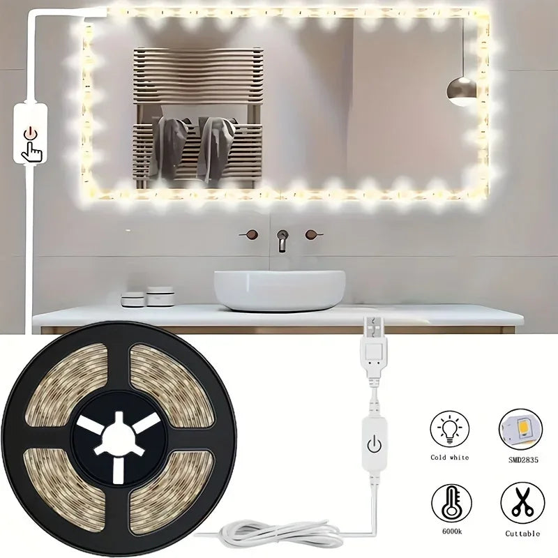 Led Strip Lights Touch Switch Dimmer USB DC5V 30LEDs/m 2835 Flexible Lights Tape Ribbon For Room Kitchen Cabinet Lighting Decor