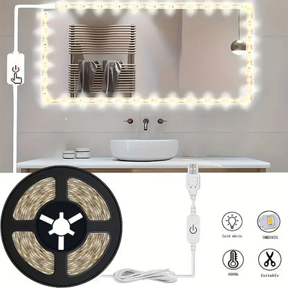 Led Strip Lights Touch Switch Dimmer USB DC5V 30LEDs/m 2835 Flexible Lights Tape Ribbon For Room Kitchen Cabinet Lighting Decor