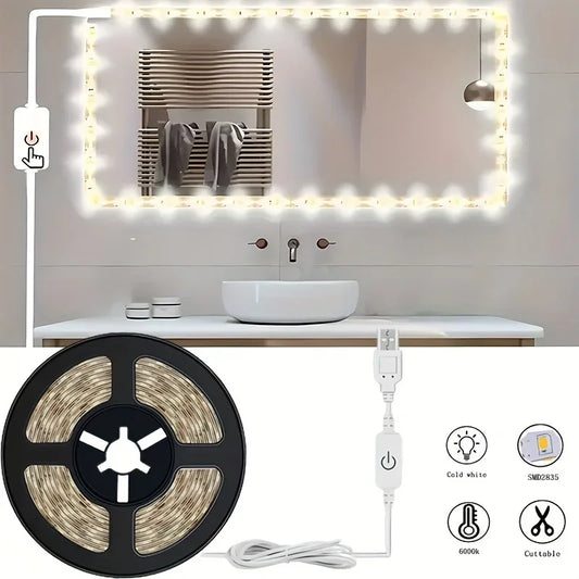 Led Strip Lights Touch Switch Dimmer USB DC5V 30LEDs/m 2835 Flexible Lights Tape Ribbon For Room Kitchen Cabinet Lighting Decor