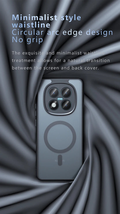 For Xiaomi Redmi Note 15 Pro Plus 5G Case Shockproof Magnetic Matte PC+TPU Anti-fingerprint Translucent Cover for Note15 Pro