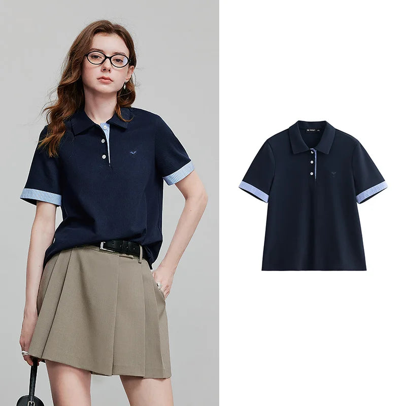 TOYOUTH Women Short Sleeve T shirt 2025 Spring New Tops 8521007